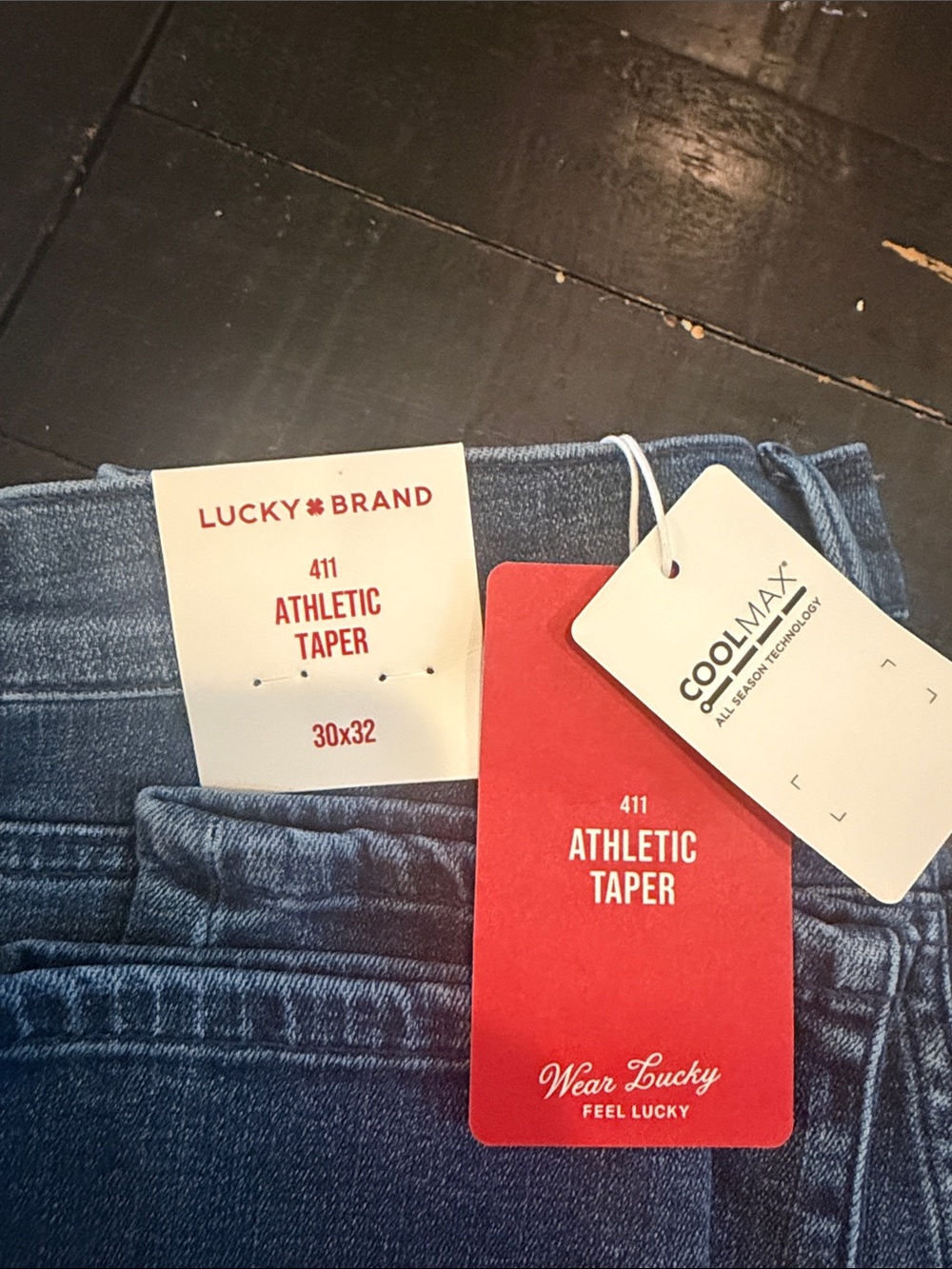 Lucky Brand Dark Blue Athletic Taper Jeans